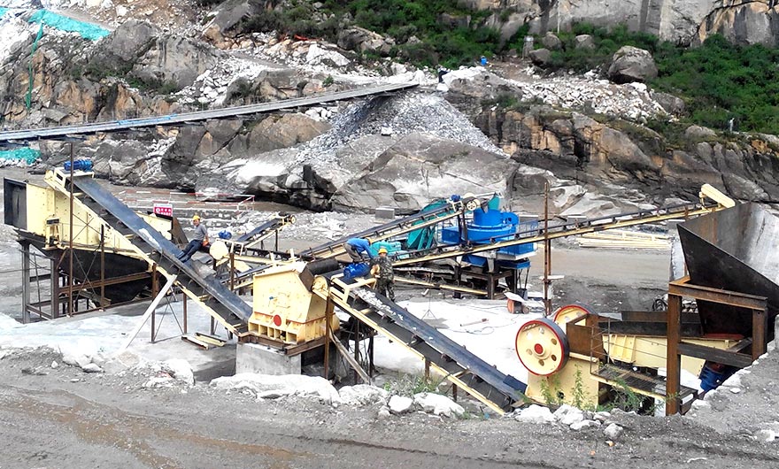 山東某地100t/h鵝卵石制砂生產線