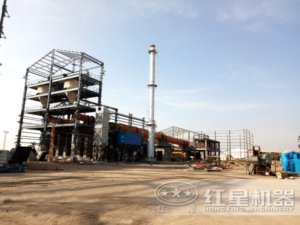 回轉窯煅燒生產現(xiàn)場