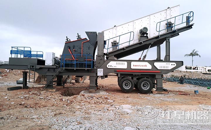 泉州車載移動反擊式碎石機客戶現場 泉州車載移動反擊式碎石機客戶現場